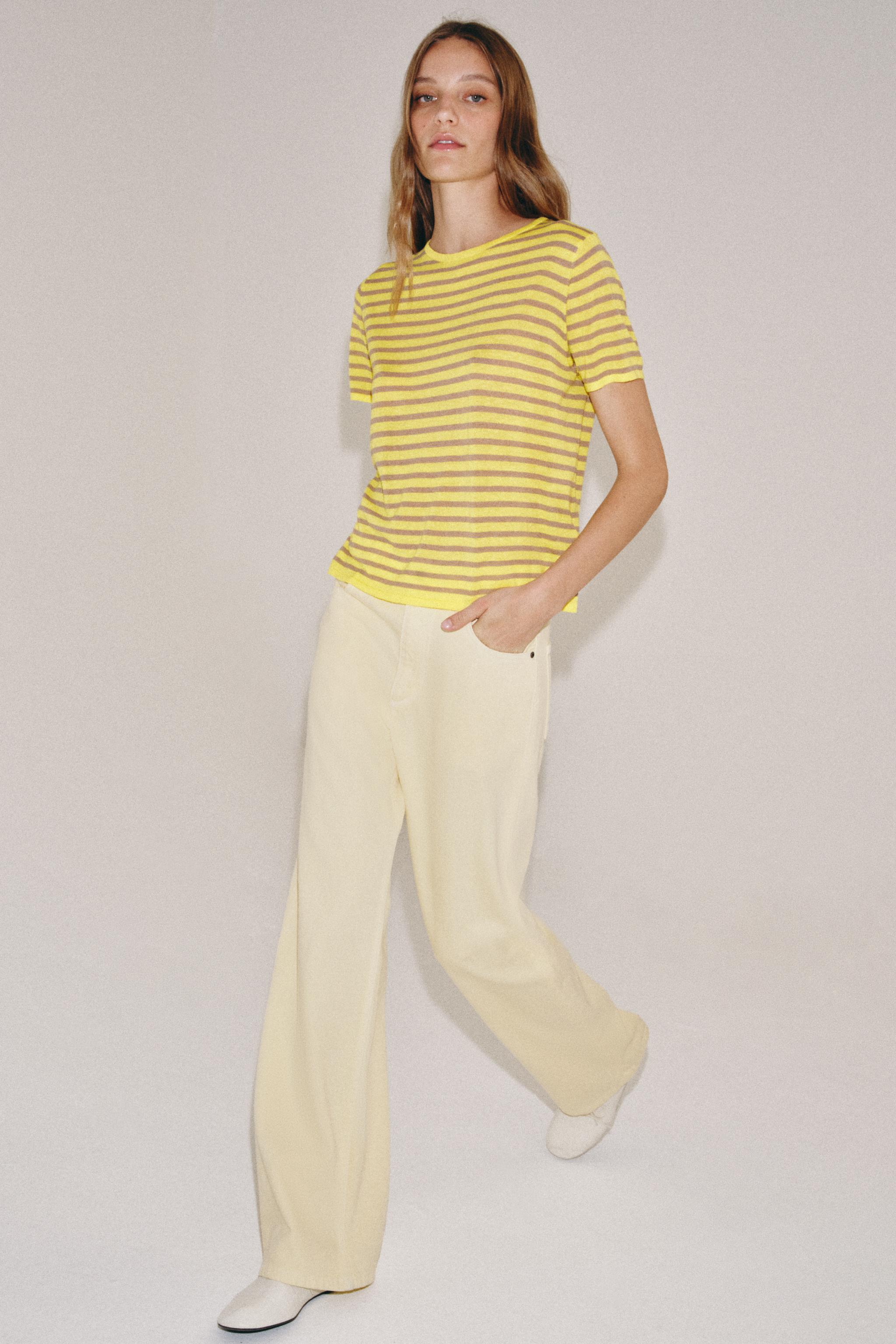 STRIPED KNIT TOP - Yellow | ZARA United States