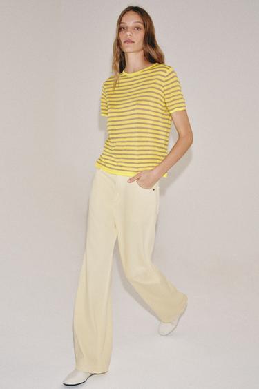 STRIPED KNIT TOP - Yellow by Zara - Image 3