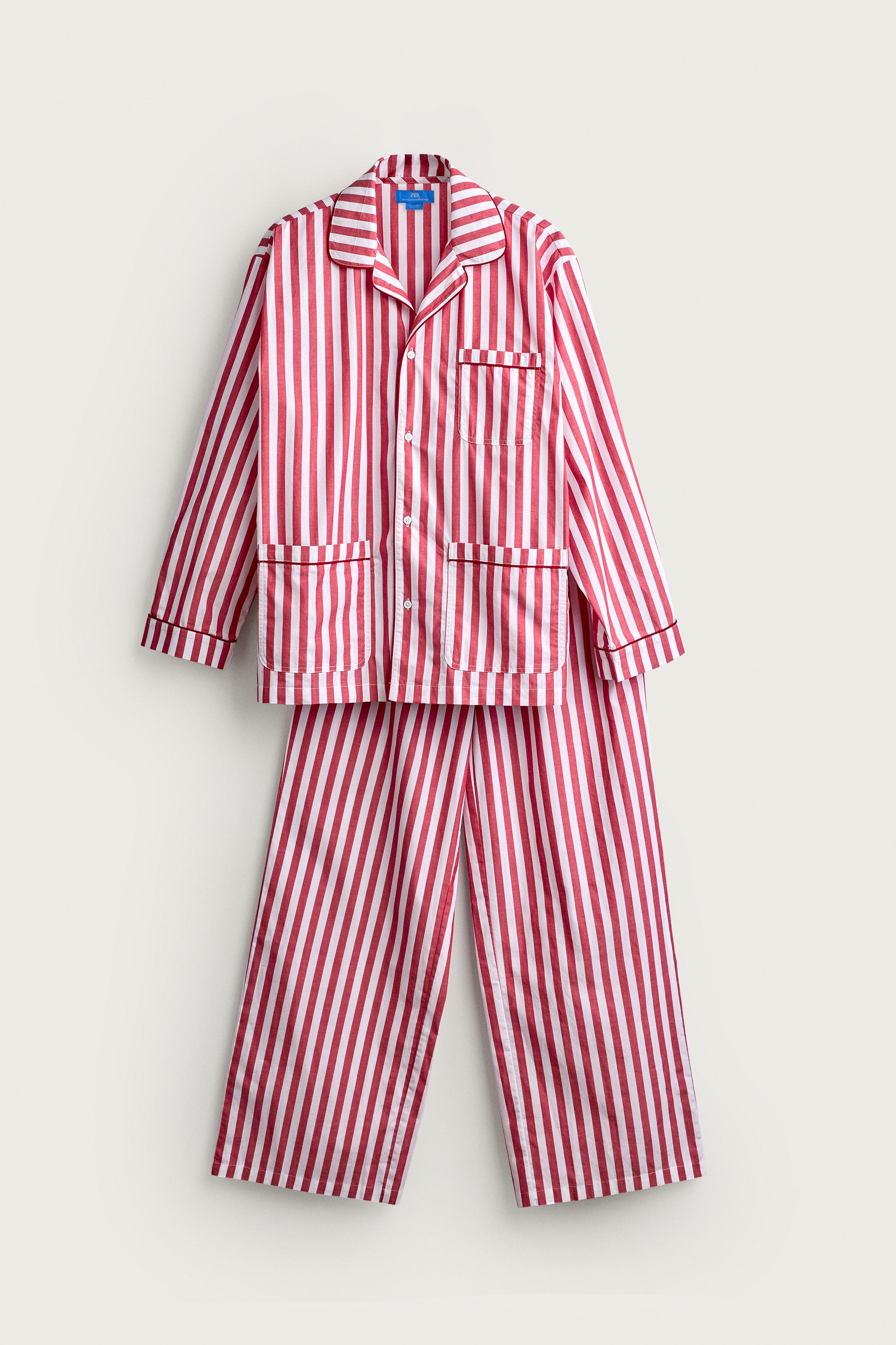 AARON LEVINE X ZARA JACQUARD PAJAMA SET — striped
