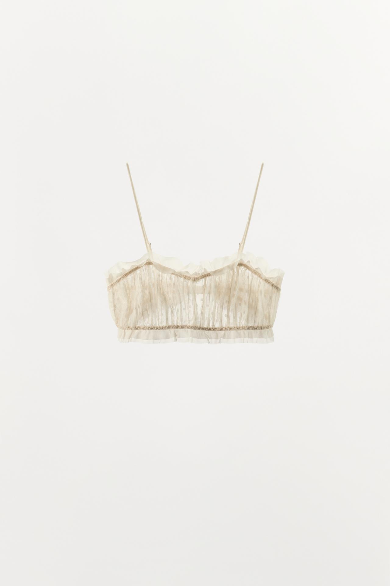 PLUMETI GATHERED BRA — Ecru