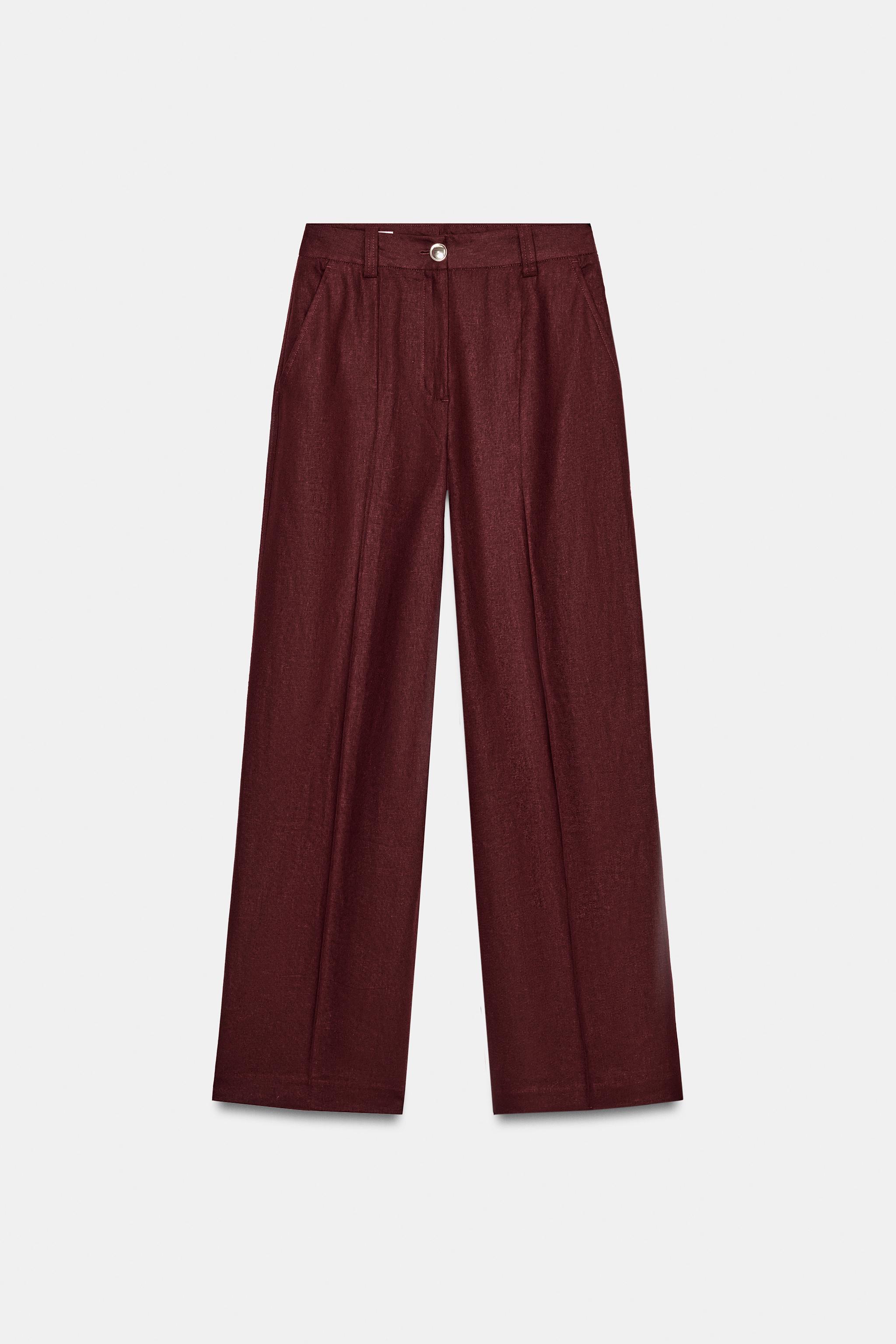 KETEN KARIŞIMLI DÜZ PAÇA PANTOLON - Görsel 7