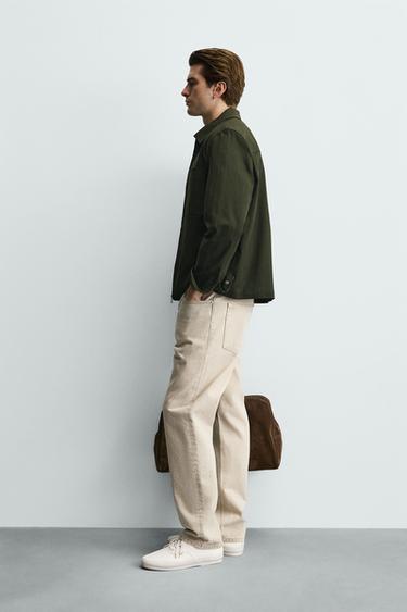 STRAIGHT ANKLE FIT JEANS - Grey green by Zara - Image 3