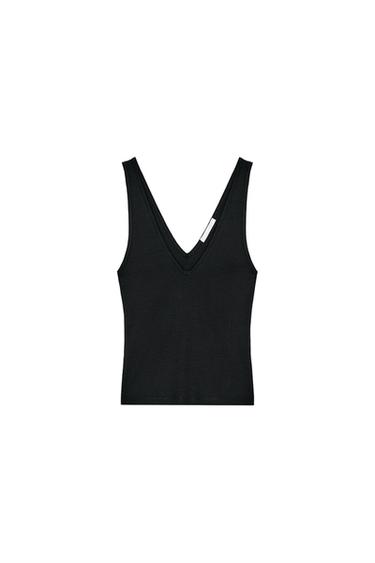 RIB V-NECK TOP