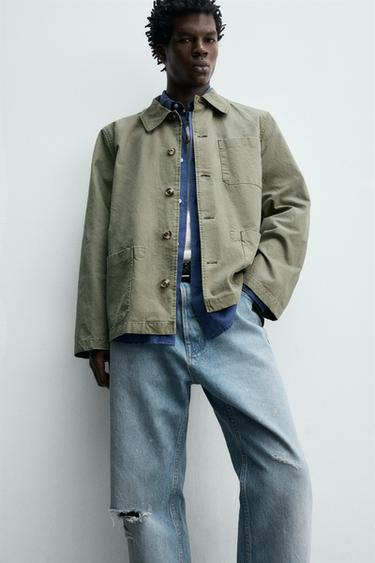 WASHED REGULAR FIT OVERSHIRT - washed green by Zara - Image 4