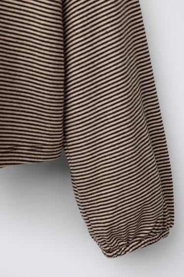 STRIPED T-SHIRT WITH PETER PAN COLLAR AND LACE TRIM - striped by Zara - Image 3