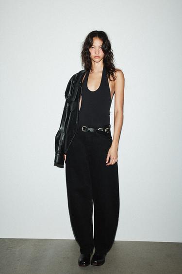 SEAMLESS HALTER BODYSUIT - Black by Zara