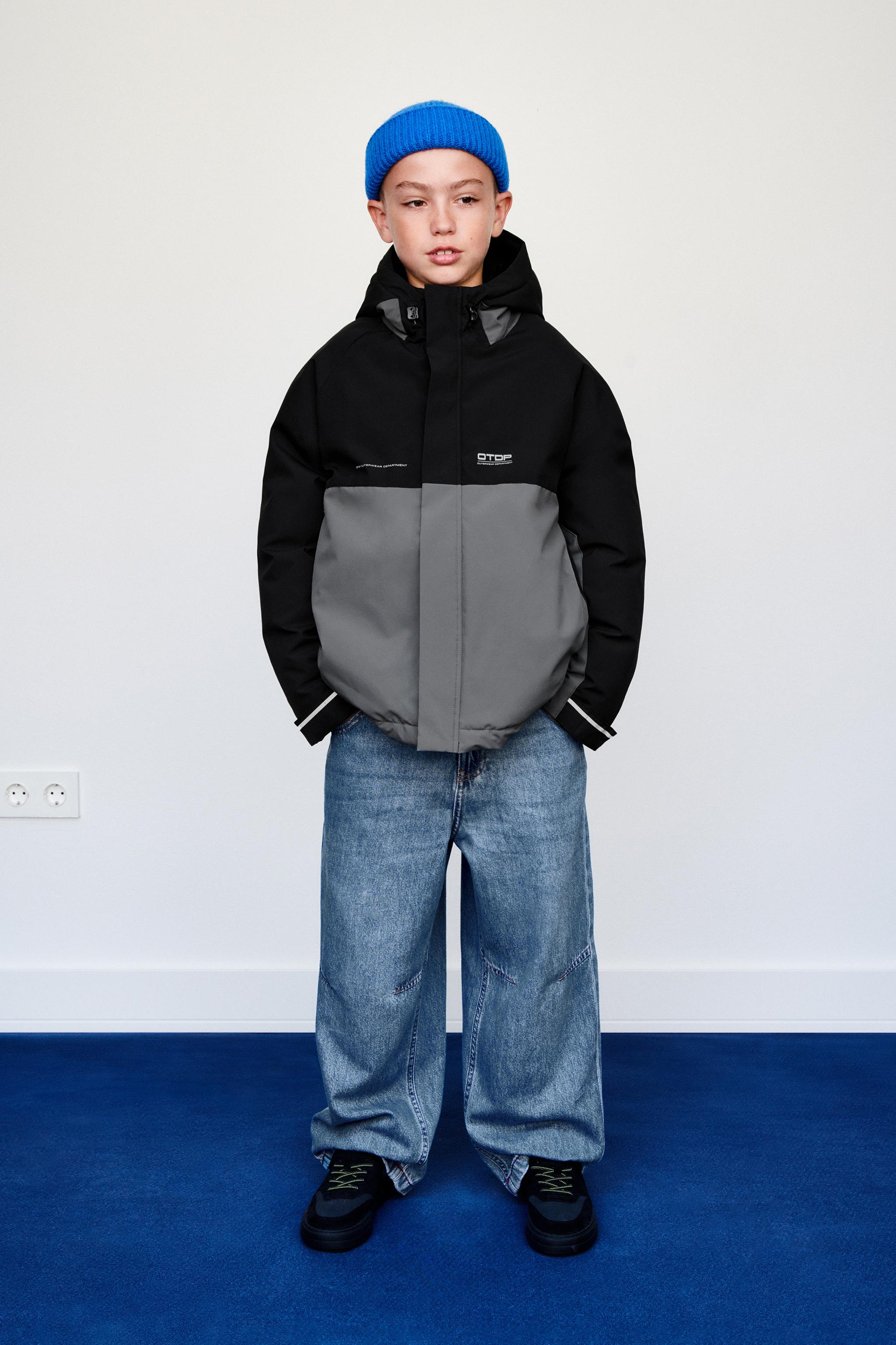 WATER-REPELLENT COLOUR BLOCK JACKET - Black | ZARA India