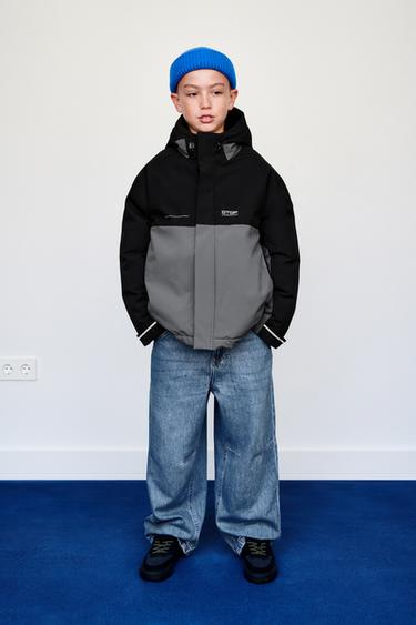 WASSERABWEISENDE COLOR-BLOCK-JACKE - Schwarz von Zara