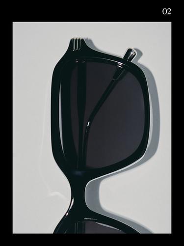 Zara Rectangular sunglasses with metal temples - Black