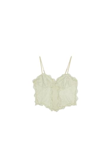 CORSETRY-INSPIRED TOP WITH LACE TRIM