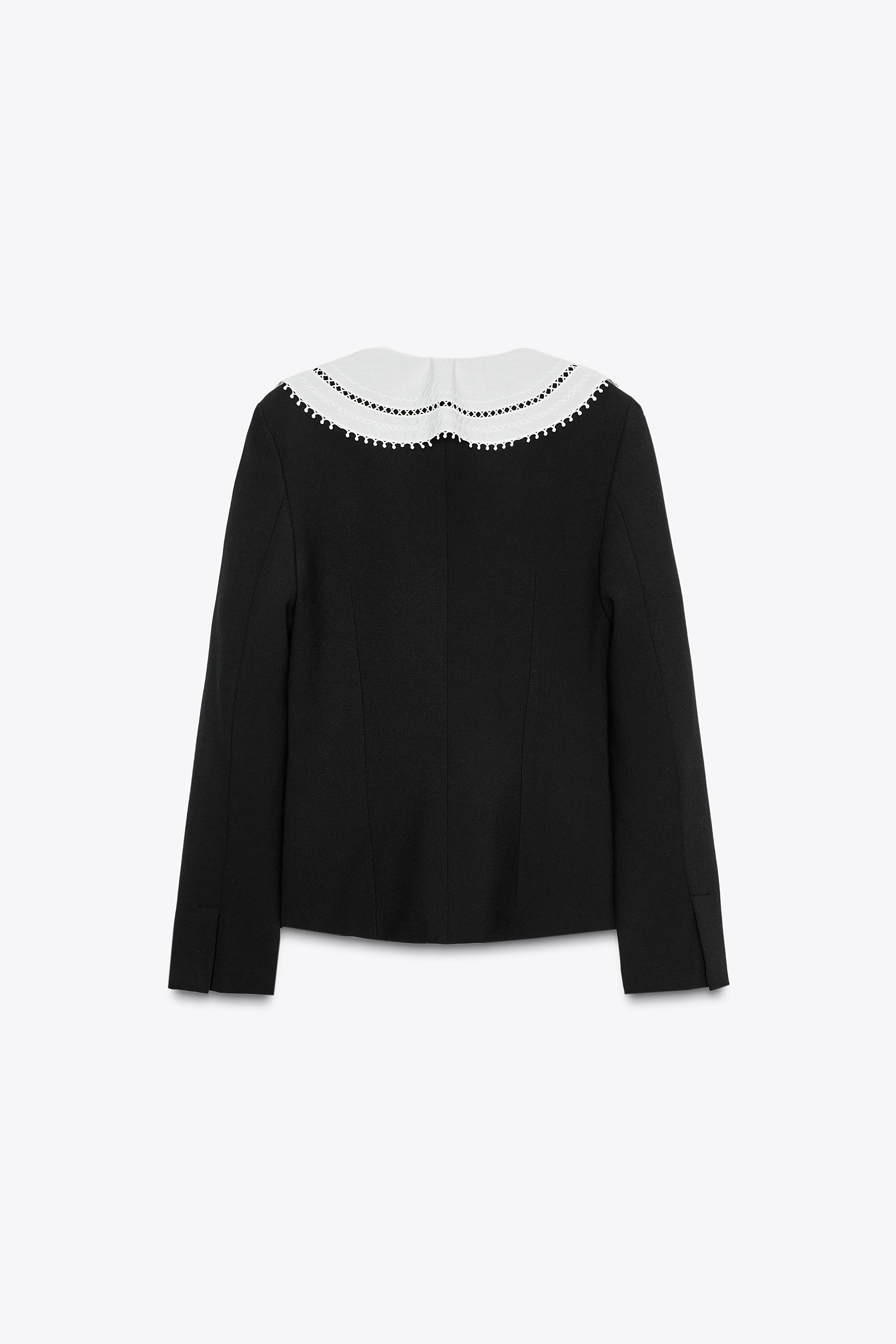 コントラストの効いた取り外し可能なネックブレザー - ブラック | ZARA