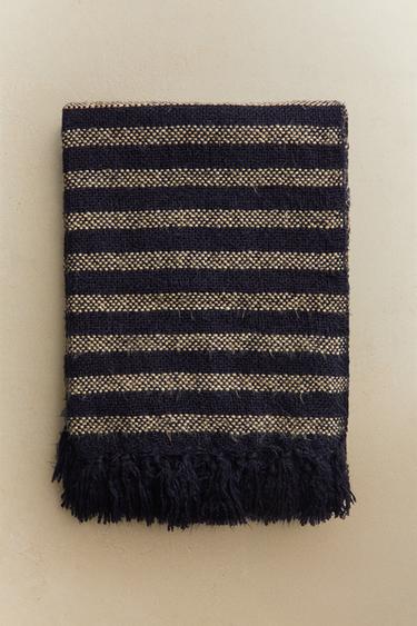Zara STRIPED BLANKET - Blue