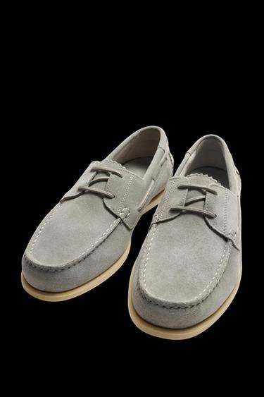 ZAPATO NÁUTICO PIEL - Gris de Zara