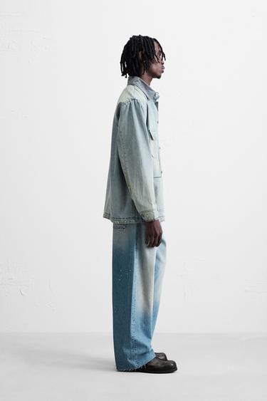 VINTAGE WASHED DENIM OVERSHIRT - Light blue by Zara - Image 3