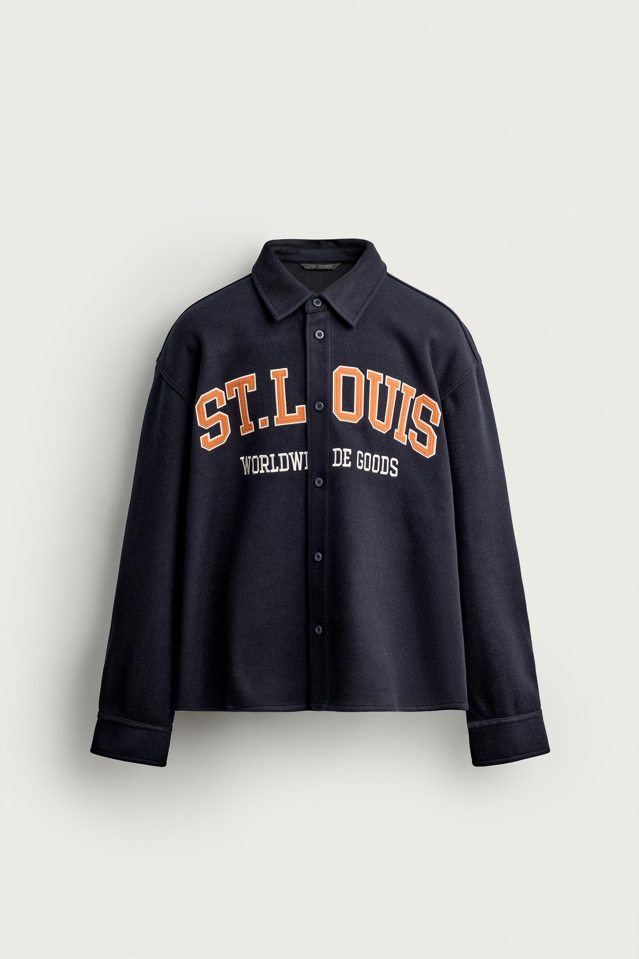 BOXY FIT TEXT PATCH OVERSHIRT