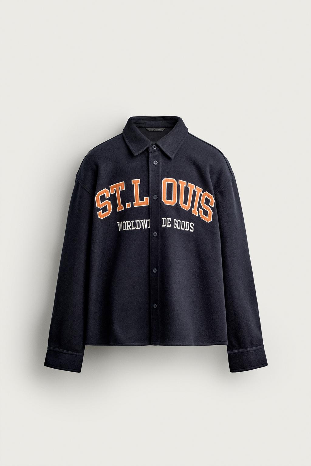 BOXY FIT OVERSHIRT WITH TEXT PATCHES