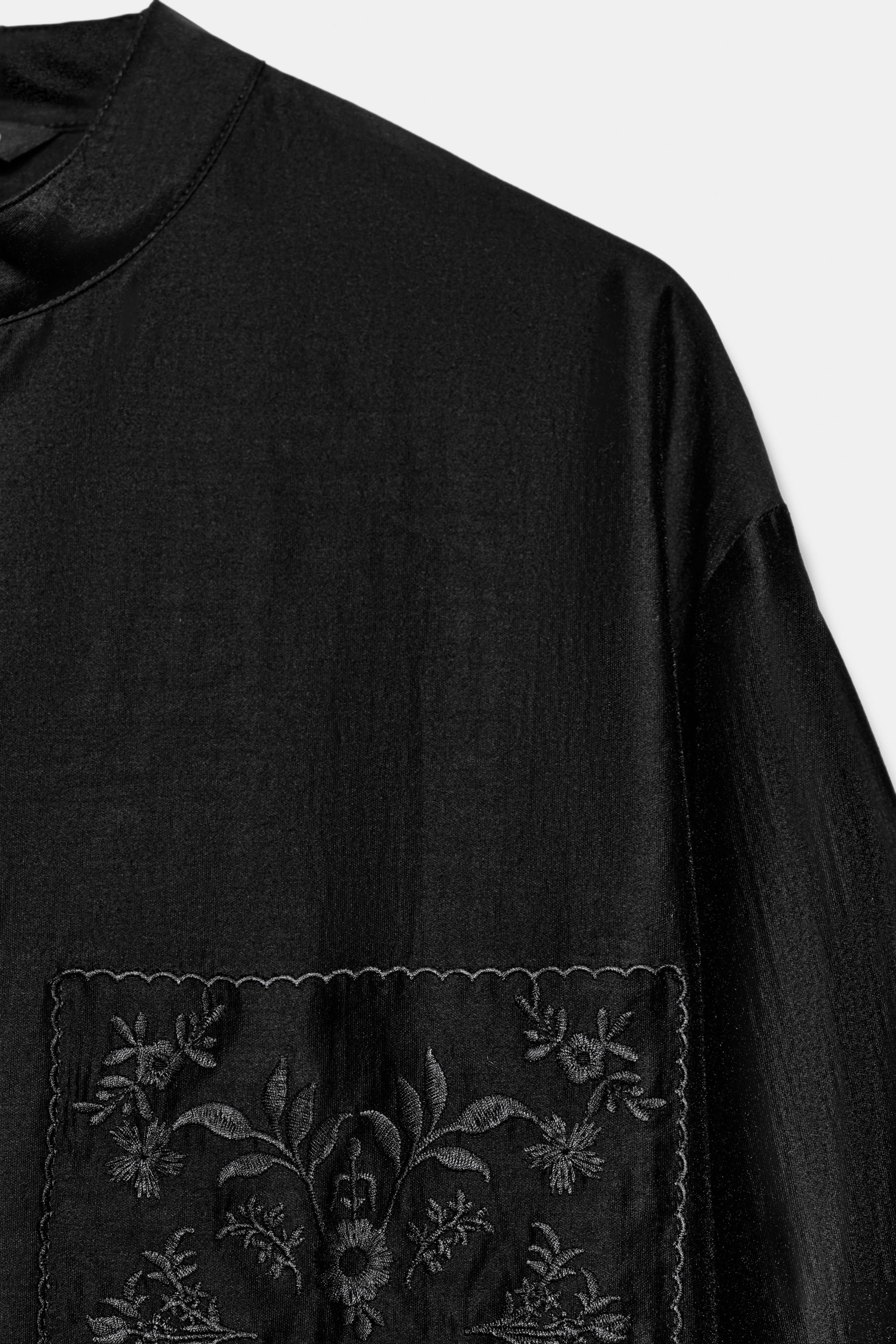 Zara ZW COLLECTION EMBROIDERED POCKET SHIRT — фото 9