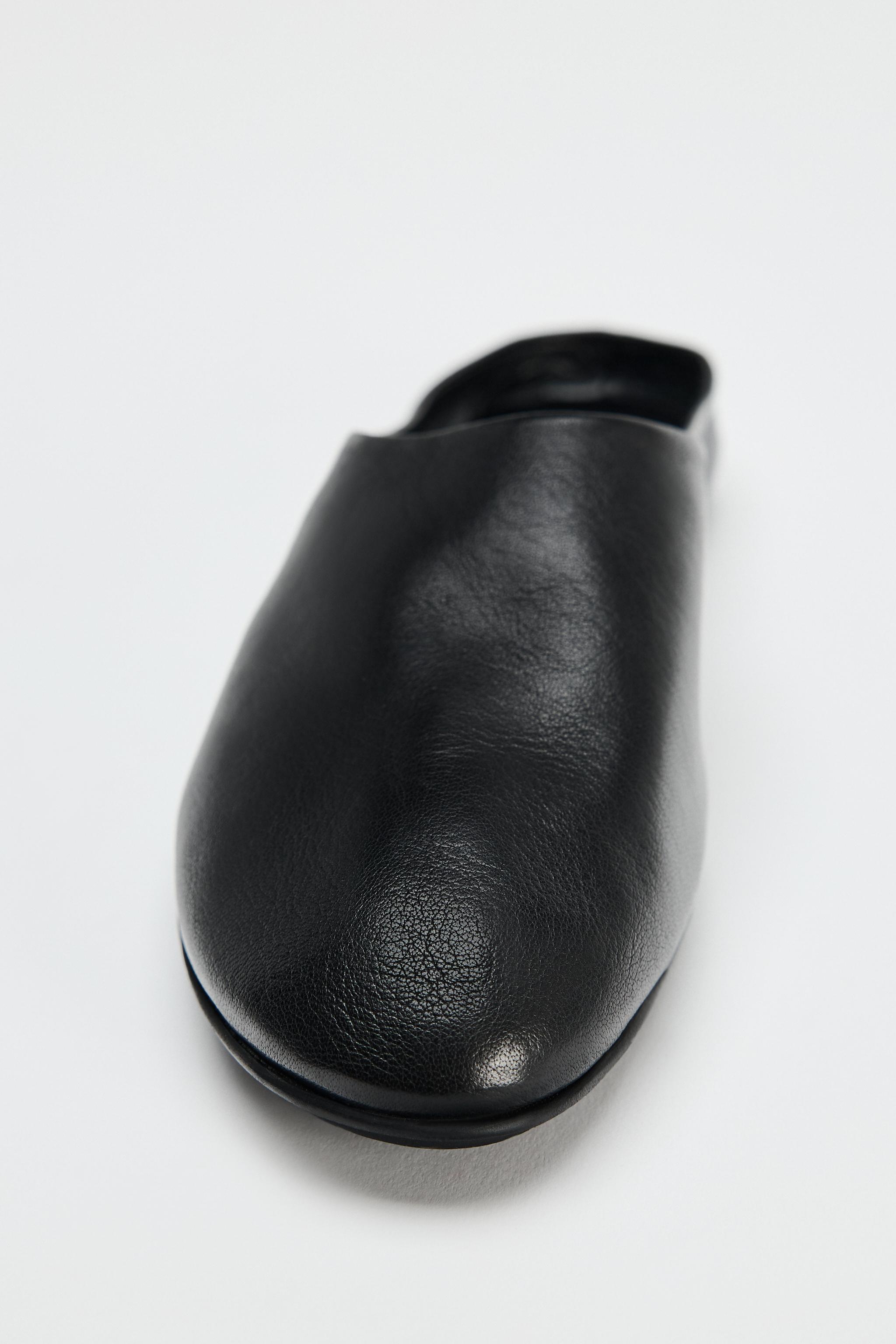 ZARA レザーフラットスリングバックシューズ 35