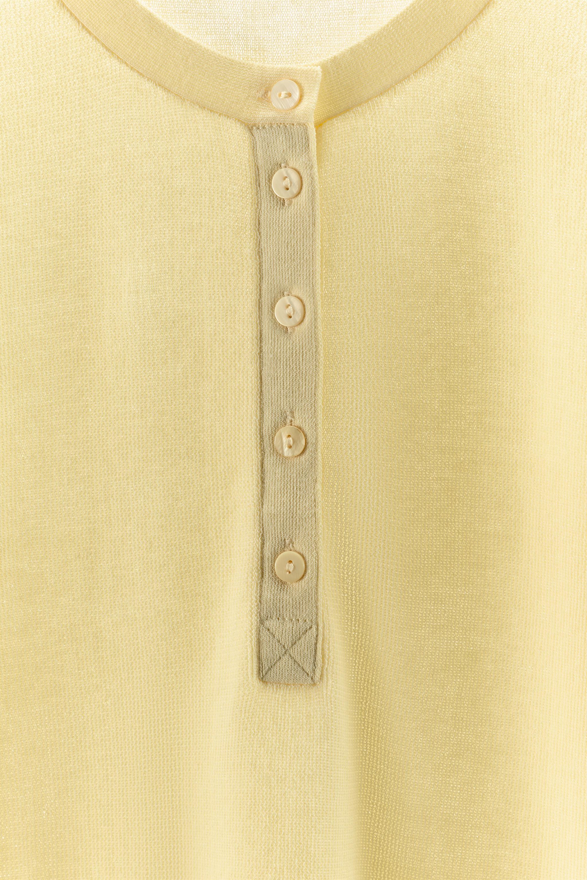 COTTON BLEND BUTTON-UP T-SHIRT
