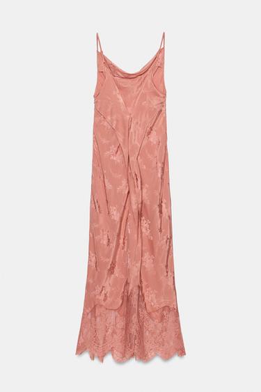 ZW COLLECTION JACQUARD LACE DRESS - Salmon by Zara - Image 5