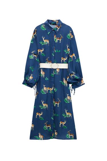 PRINTED SATIN DRESS
