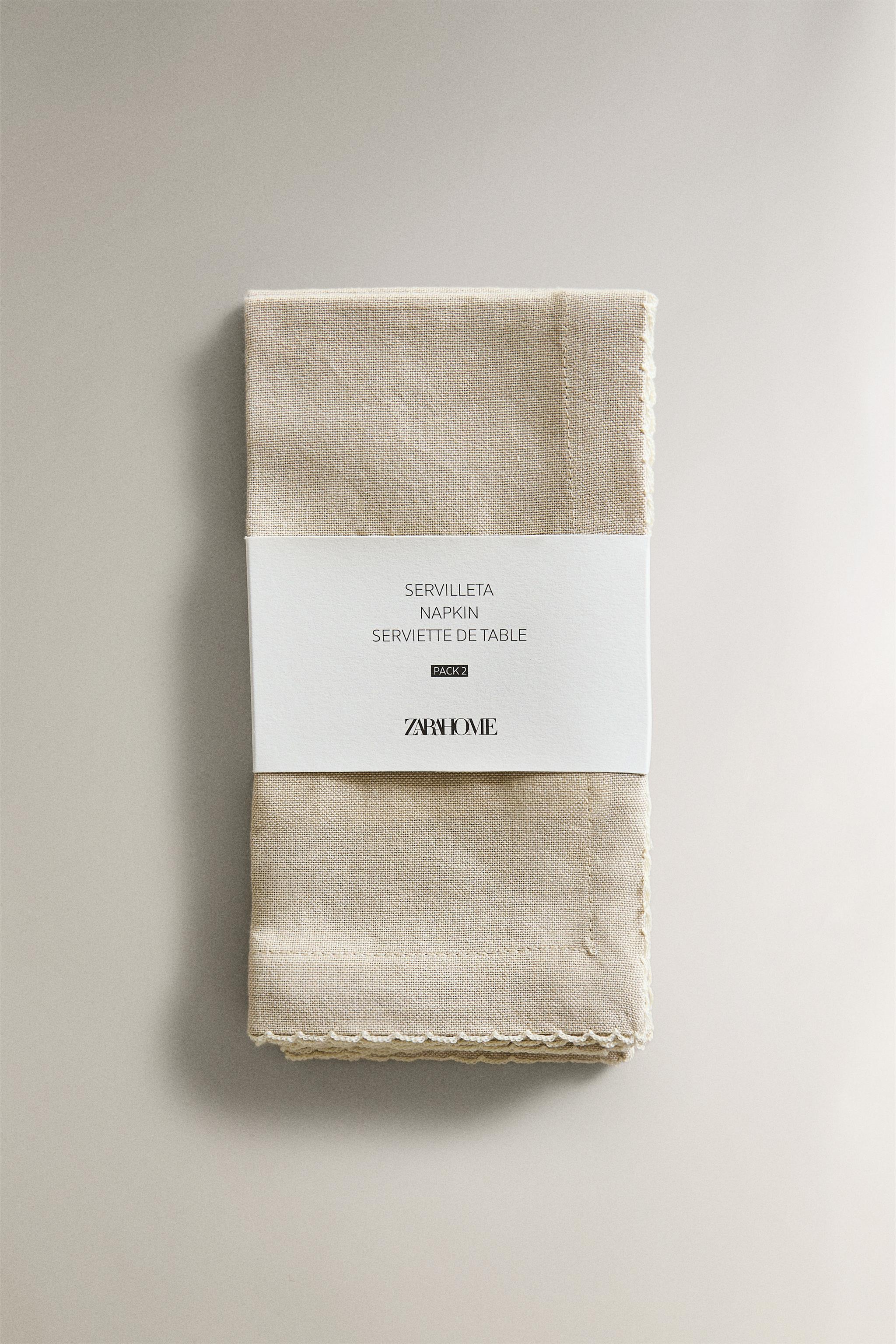 LOT DE 2 SERVIETTES TABLE ONDES