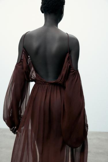 FLOWING LONG DRESS - Brown by Zara - Image 2
