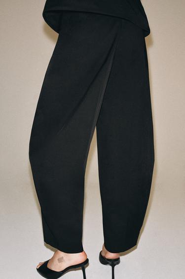 ZW COLLECTION WIDE-LEG TROUSERS - Black by Zara