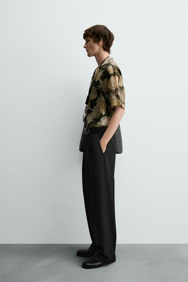 STRAWBERRY PRINT 100% RAMIE SHIRT - Khaki by Zara - Image 3