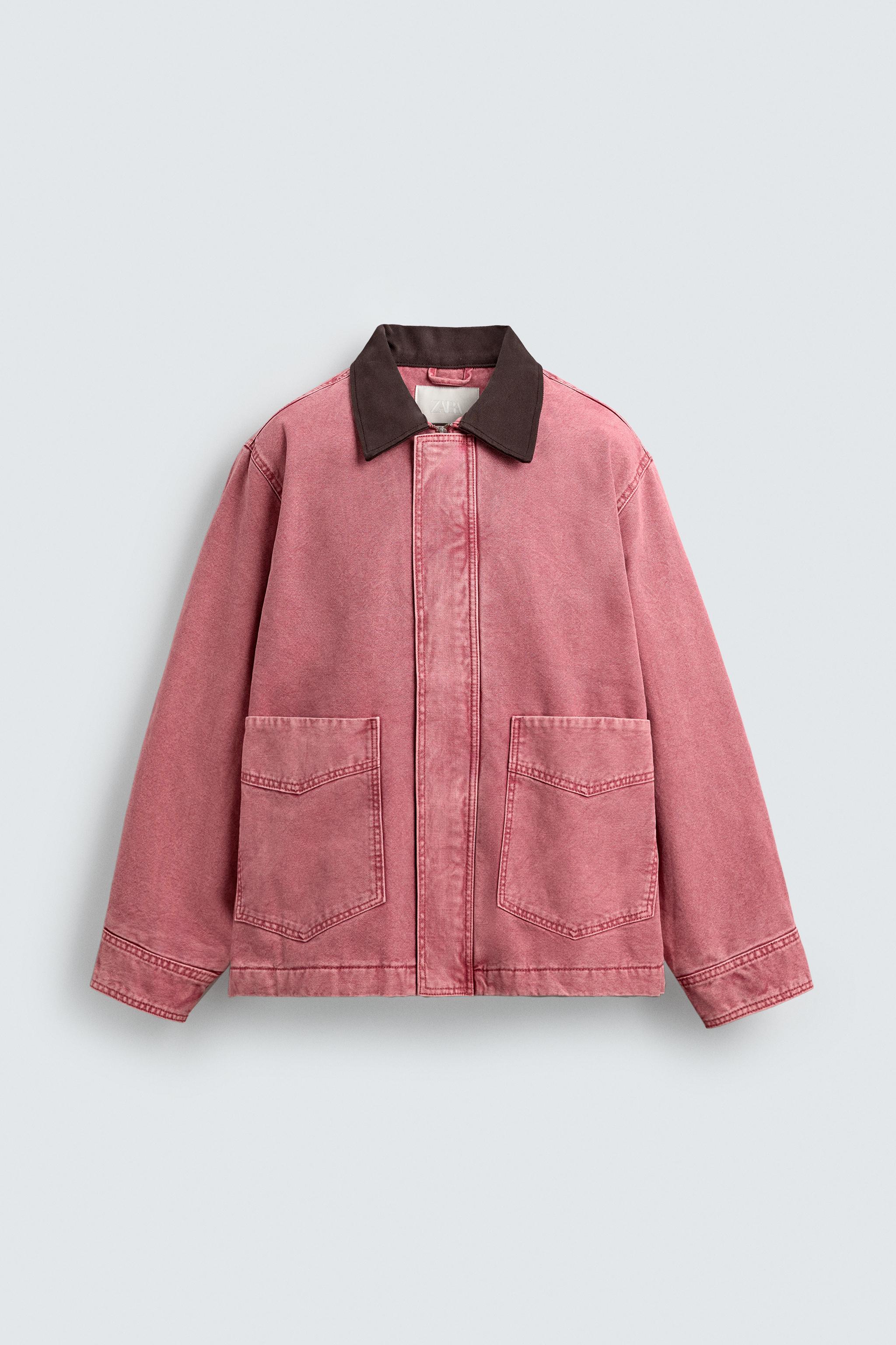 BLOUSON RELAXED FIT LAVÉ À COL CONTRASTE