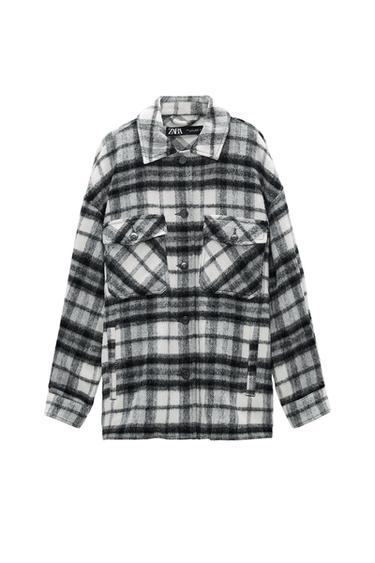 WOOL BLEND PLAID OVERSHIRT