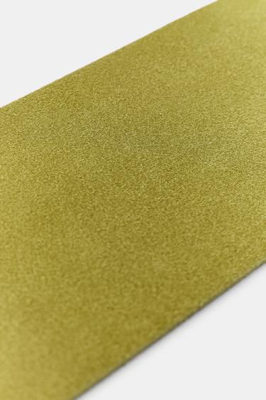 CEINTURE EN DAIM 100% BOUCLE RECOUVERTE - Citron vert de Zara - Image 4