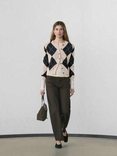 Zara Wide-leg jeans - Dark khaki