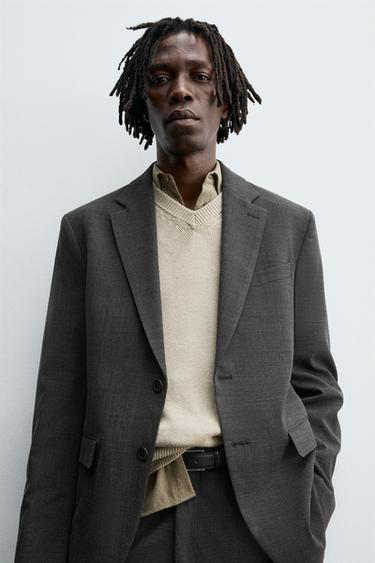 WOOL SUIT BLAZER - Black by Zara - Image 4