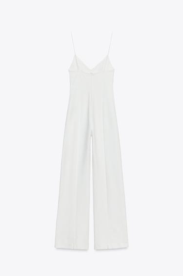 INTERLOCK WIDE-LEG JUMPSUIT - White by Zara - Image 5