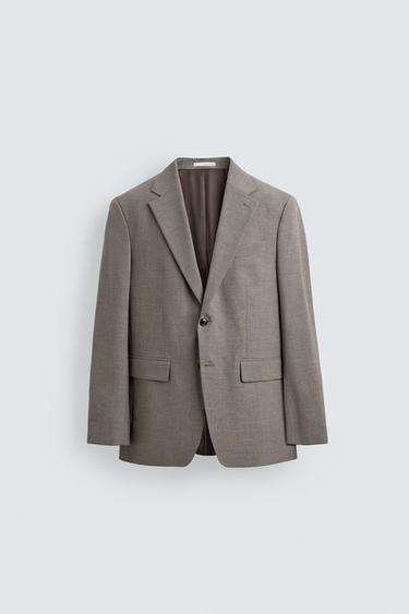REGULAR FIT TEXTURED SUIT BLAZER - Beige by Zara
