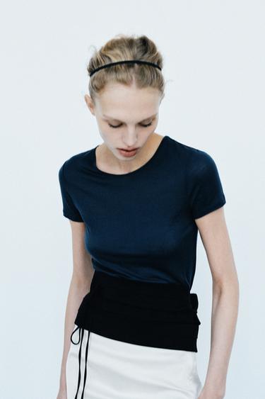 PLEATED SASH BELT - Black by Zara - Image 0