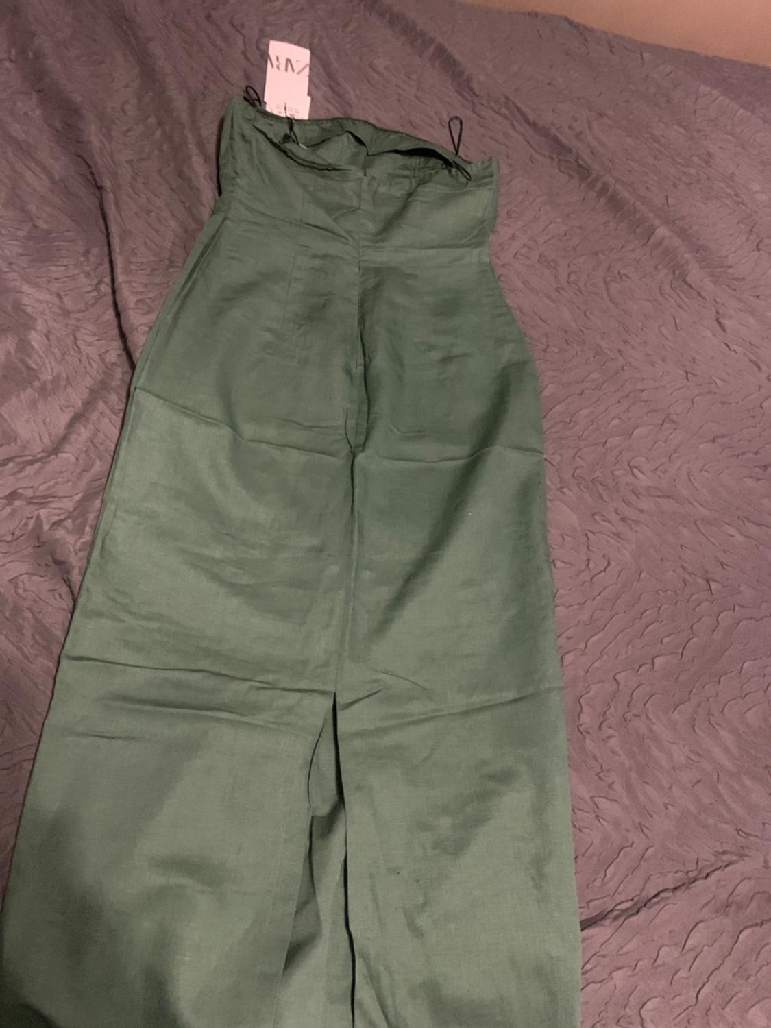 STRAPLESS LINEN-BLEND DRESS - Image 2