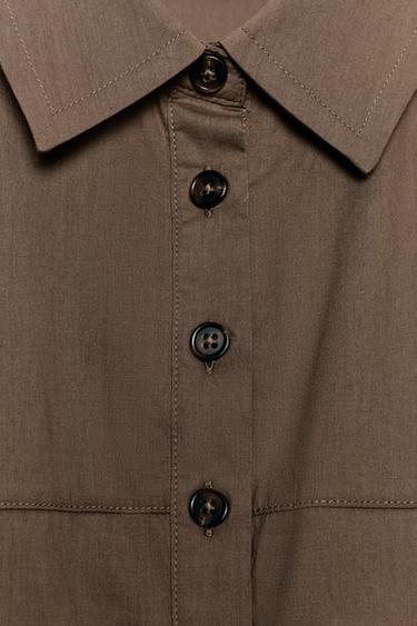 MIDI SHIRT DRESS - Tobacco by Zara - Image 7