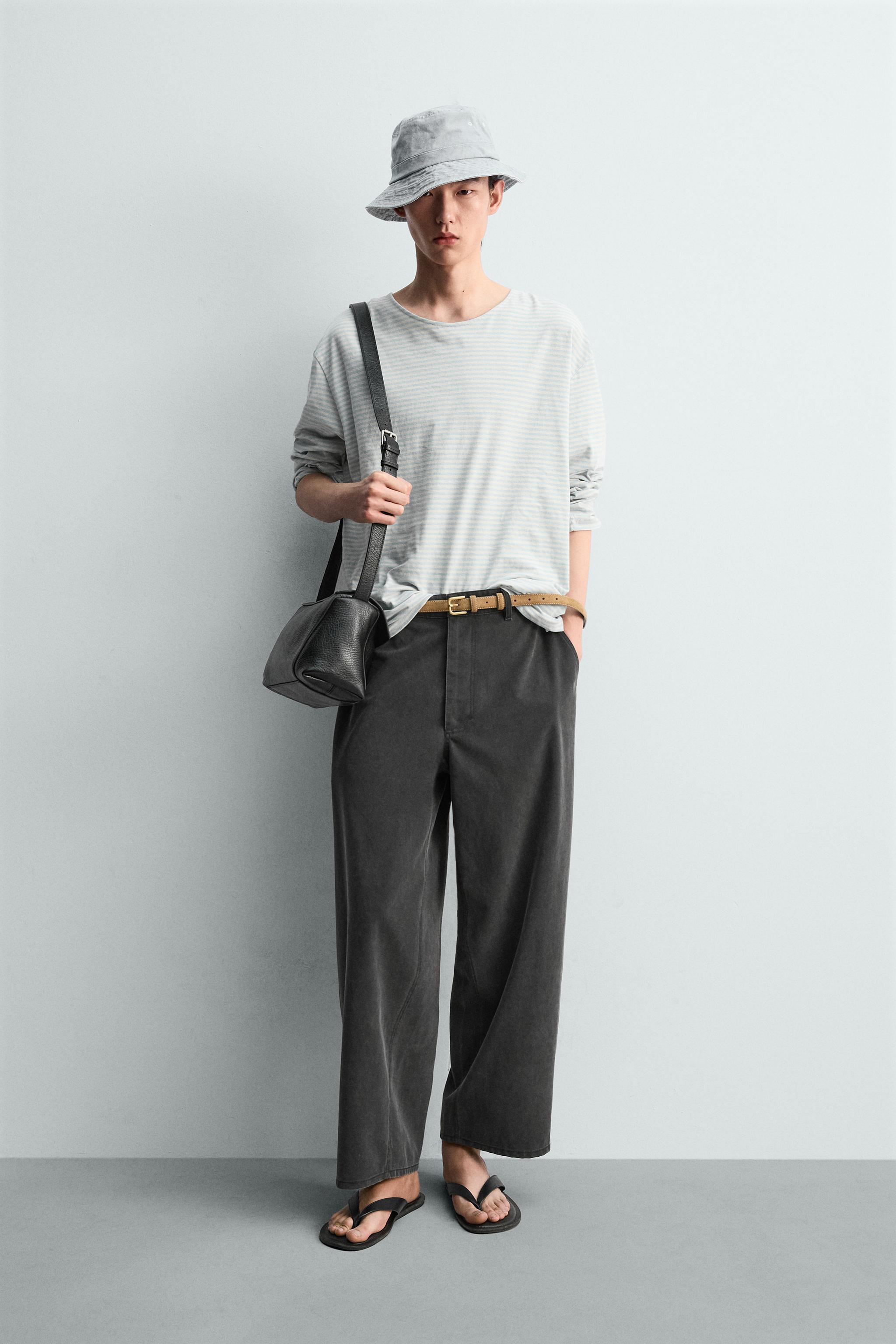 ソフトワイドレッグパンツ - カーボングレー | ZARA Japan / 日本