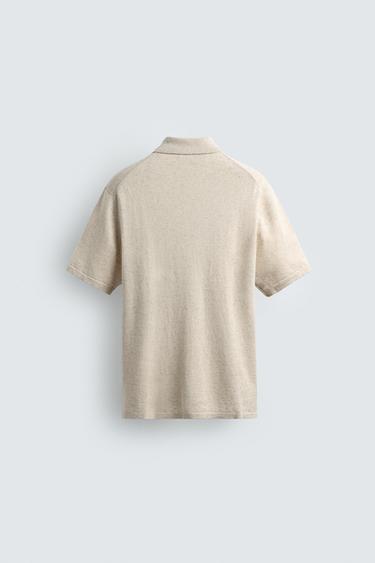 CHEMISE EN MAILLE COTON ET LIN - brun de Zara - Image 7