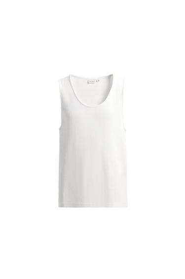 RIBBED TANK TOP - White by Zara