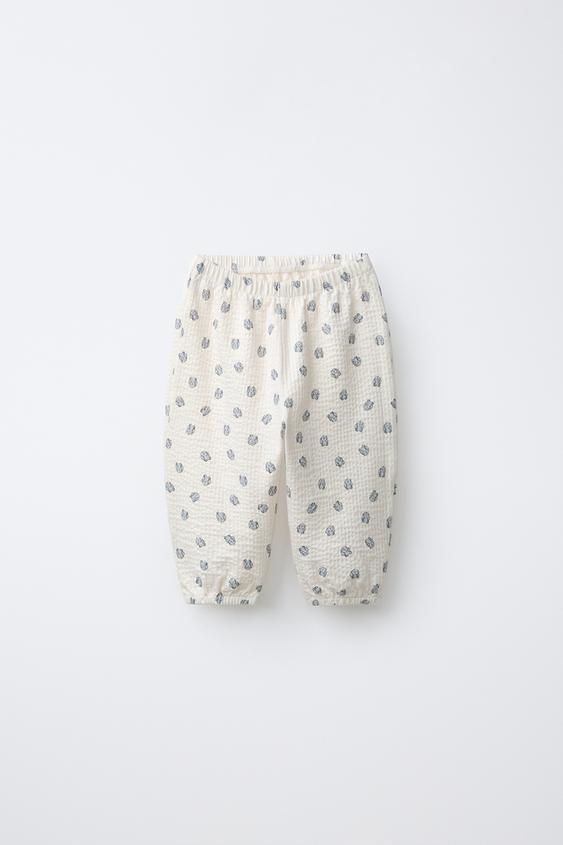 PANTALÓN TEXTURA CONEJITOS - Crudo de Zara - Imagen 0