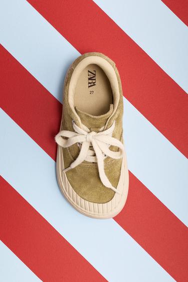 TENNIS OU BASKET EN CUIR - Vert kaki de Zara - Image 10