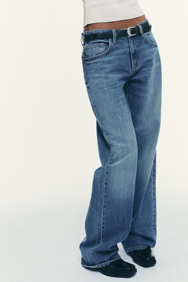 JEAN TRF À JAMBES LARGES TAILLE MOYENNE - Indigo de Zara - Image 2