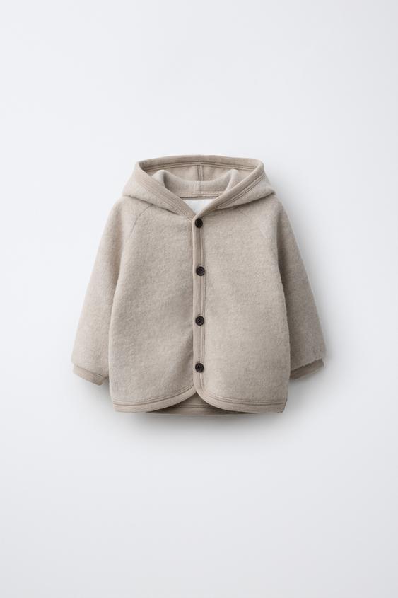 JACK MET CAPUCHON 100% WOL - SEMI-ECRU van Zara - Afbeelding 0