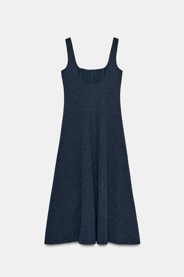 STRAPPY MIDI DRESS - Navy marl by Zara - Image 6