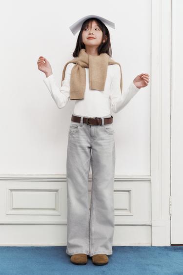 QUẦN JEANS ỐNG LOE HAI KHUY - Màu xám từ Zara