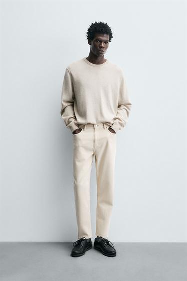 JEANS SLIM TAPERED FIT - råhvid fra Zara