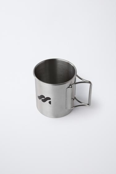 STAINLESS STEEL LOGO MUG 300ML - Dark silver by Zara - Image 1